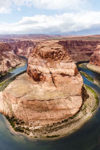 Steep-sided canyon carved by river